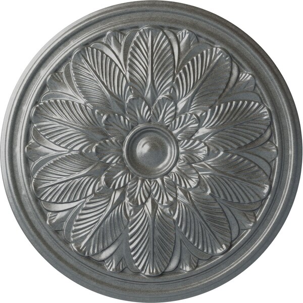 Ekena Millwork Bordeaux Ceiling Medallion (Fits Canopies up to 3 1/4"), Hand-Painted Platinum, 22 5/8"OD x 1 3/4"P CM22BOPLS - main
